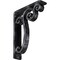 Ekena Millwork Avery Wrought Iron Bracket, (Triple center brace), Antiqued Silver 2"W x 7 1/2"D x 10"H BKTM02X07X10TAVASV - alternate 1
